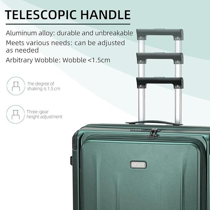 Carry On Luggage, 20Inch & 29 Inch Top Opening Airline Approved ABS+PC Hard Shell Suitcases with Silent Wheels, TSA Lock,Front Pocket and Wet-dry Separated Six-piece Set