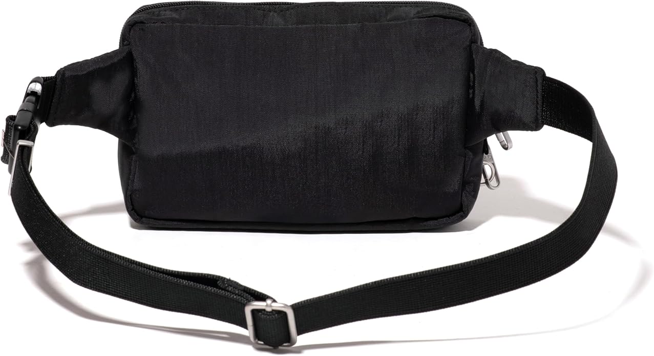 Baggallini Securtex Anti-theft Belt Bag 8.8"x5.5" Crossbody Fanny Pack for Women RFID Wallet Locking Zipper Travel Purse