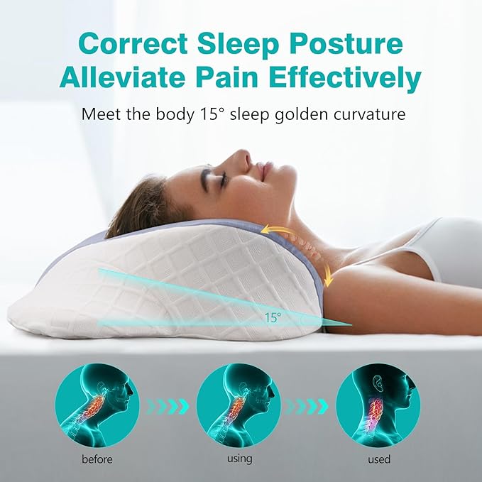 Cozyhealth Cervical Pillow for Pain Relief Sleeping, Ergonomic Contour Memory Foam Neck Pillow for Sleeping, Orthopedic Bed Pillow Side Sleeper Pillow Memory Foam Pillows for Back & Stomach Sleepers