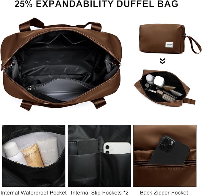 LARVENDER Luggage Sets 3 Piece, Expandable Hardside PP Carry On Luggage Suitcase with 360° Spinner Wheels TSA Lock Suitcase Set for Women Men, Maple