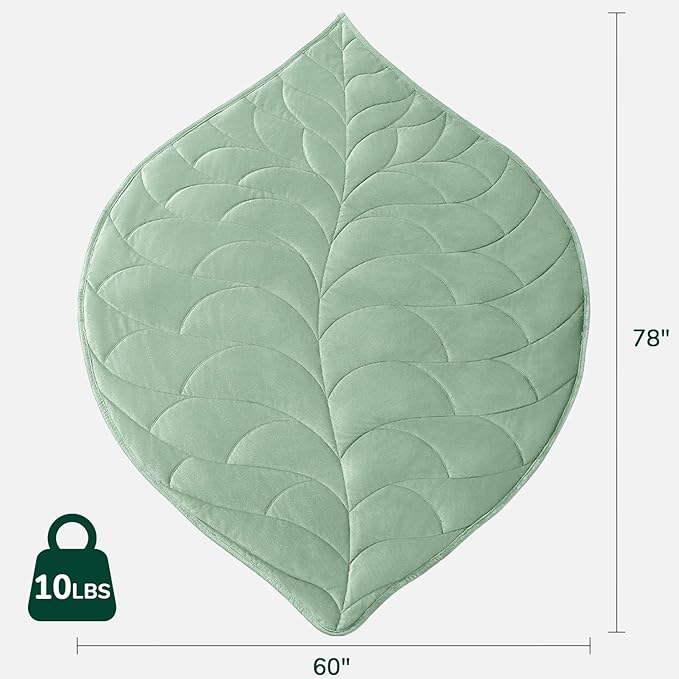Kaisa Weighted Blanket for Adults (10 lbs,60" x 78"), Soft Heavy Blanket Machine Washable, Queen Size Weighted Blankets with Glass Beads for Couch and Bed, Sage Green