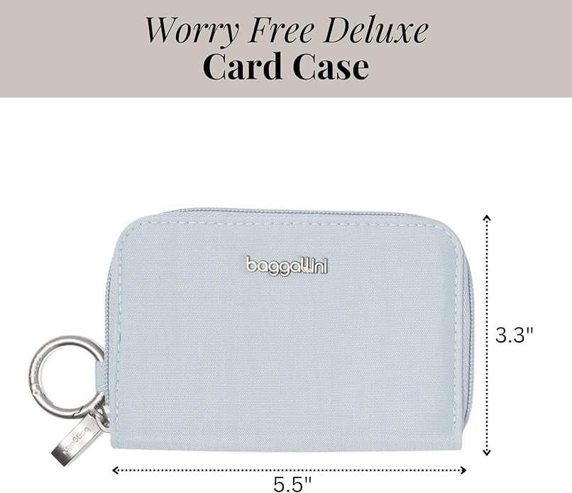 Baggallini Deluxe Card Case - Lightweight 5.5"x3.3" RFID Protected Womens Wallet Card Holder