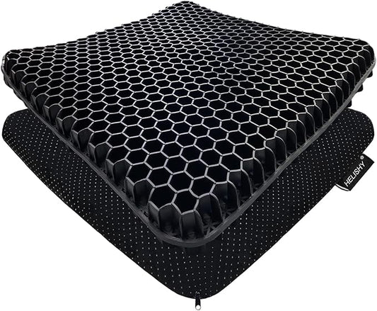 Gel Seat Cushion for Long Sitting Pressure Relief - Non-Slip Gel Chair Cushions for Back, Sciatica, Tailbone Pain Relief - Seat Cushion for Office Desk Chair, Car Seat – Wheelchair Cushions