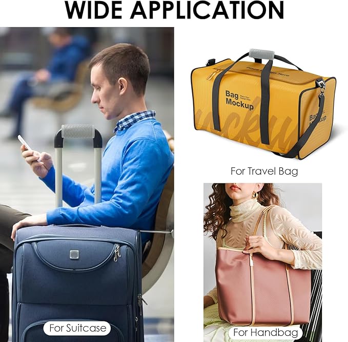 Leather Luggage Handle Wraps for Suitcase, 4 Pack Luggage Handle Cover Identifiers Tags Markers for Travel Accessories (Grey)