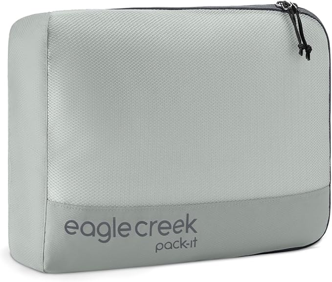 Eagle Creek Pack-It Reveal Cube - Lightweight Packing Cubes for Optimizing Luggage Space - Easy to Carry - Mesh Fabric - Water-Resistant - Easy Grab Zipper - Medium - Storm Grey