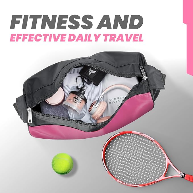 C&F BOGMOST Small Travel Duffel Bag Foldable Waterproof Gym Bag for Gym Beach Swim Bags Men Women Duffle Bag Lightweight Oxford Cloth Sports Bags-Pink