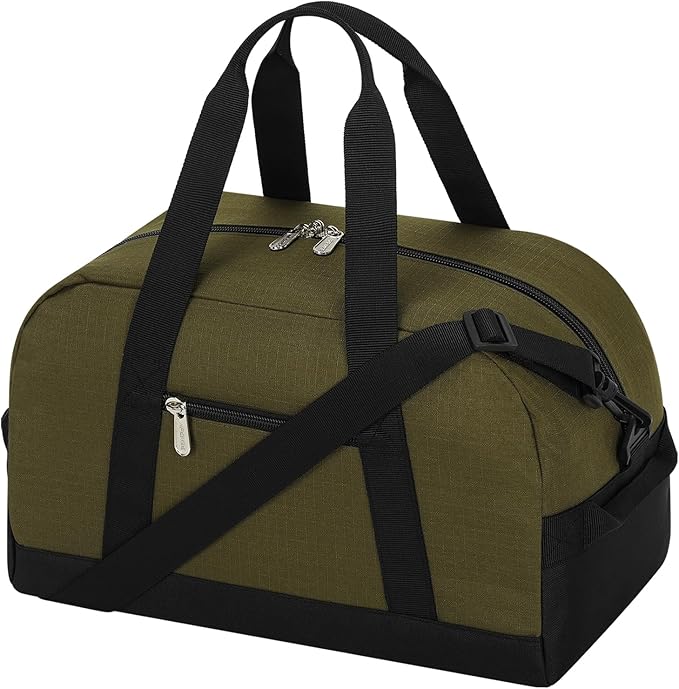 Small Gym Bag 14 inch lightweight Carry On Mini Duffel Bag for Travel Sport - Olive Green