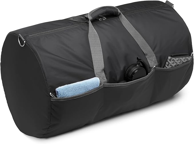 Amazon Essentials Lightweight Duffel Bag, 25 Inches, Black (Previously Amazon Basics)
