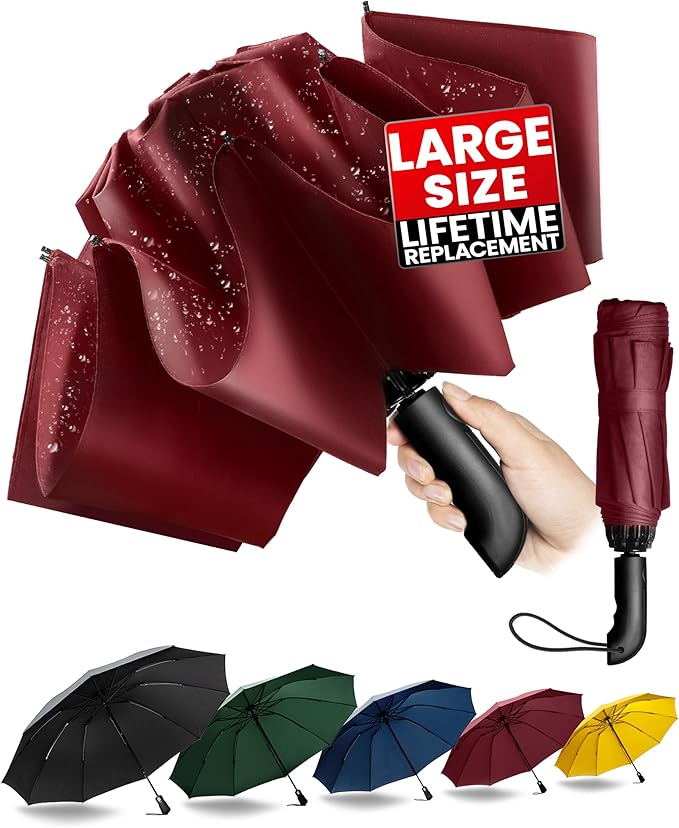 Conlun Travel Inverted Umbrella Compact Windproof- Automatic reverse Umbrellas for Rain - Folding Portable 10 Ribs Large Umbrella