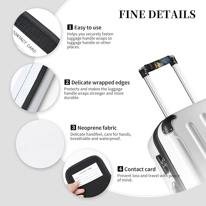 Luggage Handle Wraps Galaxy Sky Star Animal Elephant Luggage Identifiers Soft Neoprene Luggage Handle Wraps For Suitcase Trolley Handle Grip Cover 2 Pack Luggage Tags