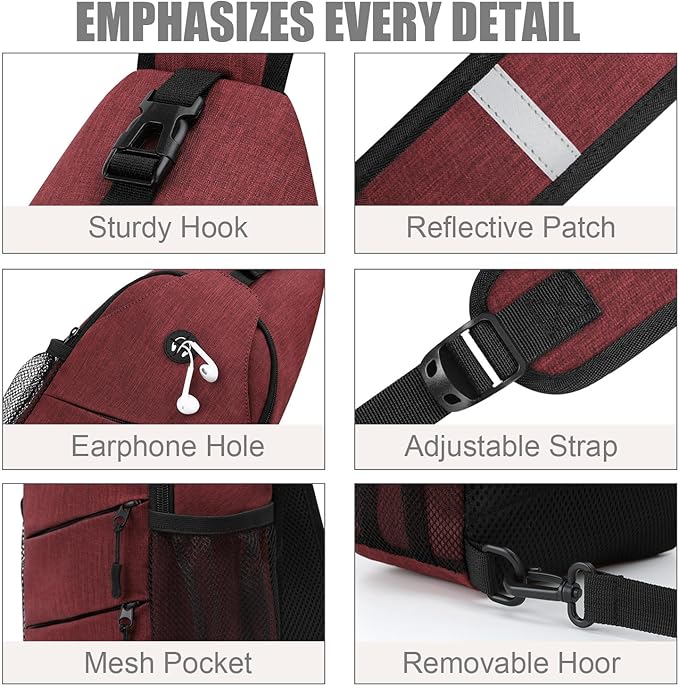 Crossbody Bags for Women Men Trendy Sling Bag Backpack Casual Chest Bag with Convertible Shoulder Strap
