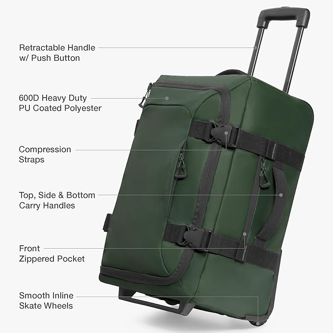 Traveler's Choice Softside Upright Wheeled Duffel Bag