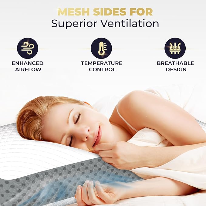 Royal Therapy Memory Foam Pillow, King Neck Pain Relief, for Neck and Shoulder Pain, Neck, Side Sleeper, Cervical Pillow,