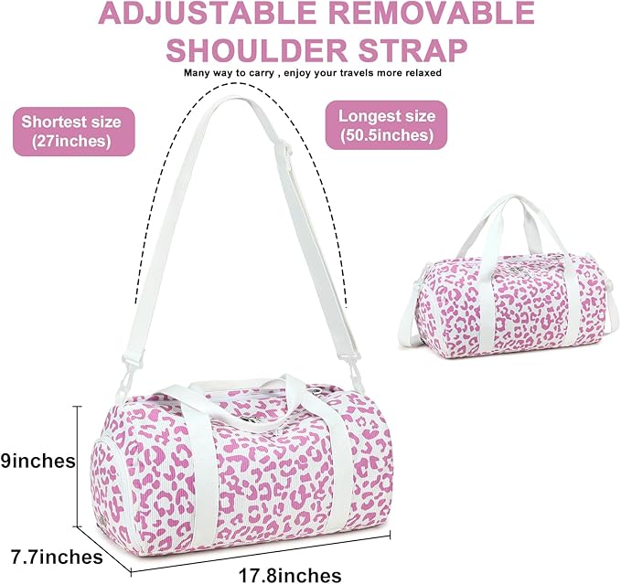 BLUBOON Duffle Bag Girls Kids Cute Gym Bag with Shoes Compartment & Wet Separation Waterproof Sports Overnight Travel Bag