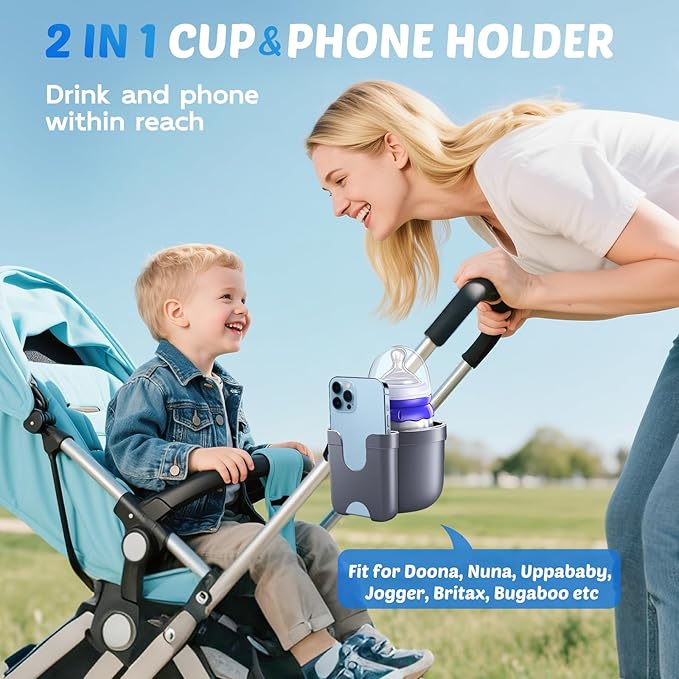 Guiseapue 2-Pack Cup Holder for Walker: Wheelchair Cup Holder for Seniors and Adults, Rollator Wheelchair Walker Accessories, Bottle Drink Holder for Rolling Walker, Mobility Scooter