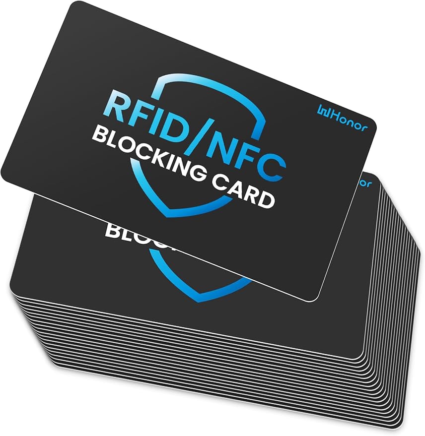 WHonor RFID Blocking Card 20 Pack, Bank Debit Credit Card Protector, Anti-Theft Contactless NFC Blocker, Entire Wallet Protection (20)