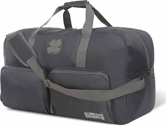 Lucky Travel Duffel Bags 65L, Gym Bag, Travel Bag & Large Duffle Bag for Men, Foldable Overnight Weekender Bags for Women & Men with Adjustable Shoulder Strap, Charcoal