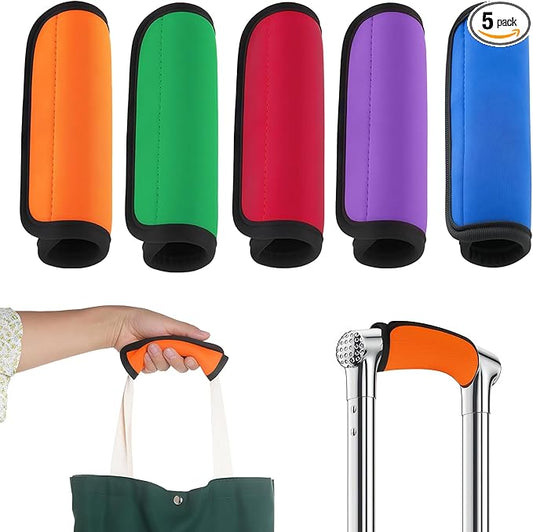 Luggage Handle Wrap 5 Pack, Luggage Tags |Handle Wraps|Handle Covers for Suitcase/Beach Bag/Backpacks, Bright Suitcase Identifiers Travel Accessories for Airplane (Assorted Colors)