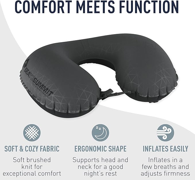 Sea to Summit Aeros Ultralight Traveller Inflatable Neck Pillow, Grey