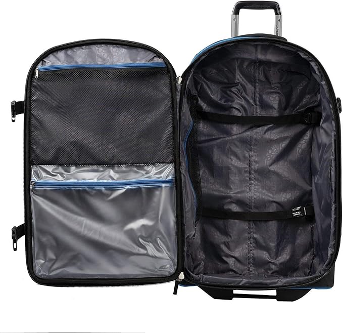 Travelpro Unisex-Adult Bold Softside Expandable Rollaboard Upright Luggage (Blue/Black, 2-Piece Set (22/28))
