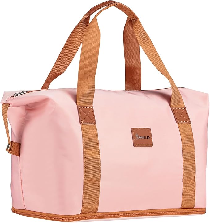 4 Piece Carry On Luggage Set 20 Inch, Expandable PP Hardshell Suitcase with Detachable Spinner Wheels & TSA Lock, Includes Cosmetic Case, Travel Tote & Toiletry Bag, Lightweight (Pink)
