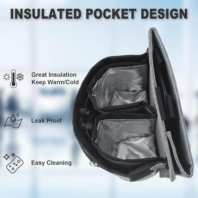 Bokelai Luggage Travel Cup Holder with Straps for Add a Bag Hands Free Suitcases Drink Carrier Beverage Caddy Travel Accessories Flight Attendants Travelers Gray