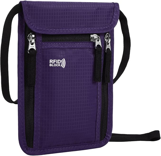 Travel Pouch Neck Wallet Family Passport Holder Organizer Case with RFID Blocking | RFID Blocking