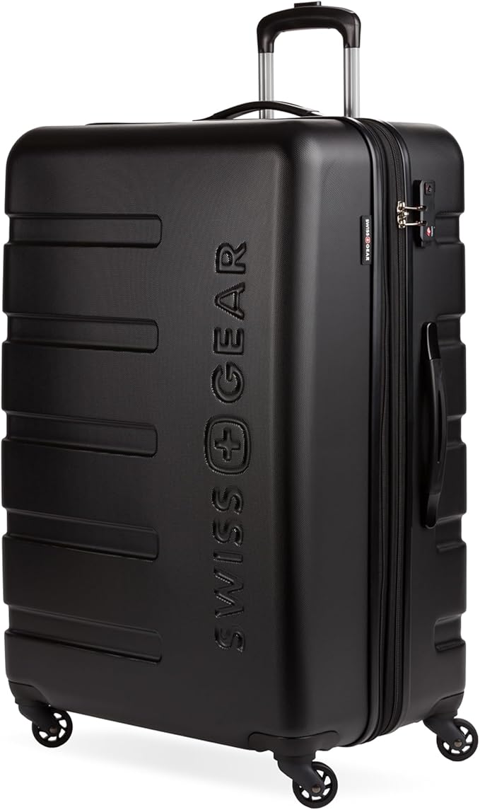 SwissGear 7366 Signature Hardside Expandable Luggage with Spinner Wheels, TSA Lock, Black, Checked-Large 27-Inch