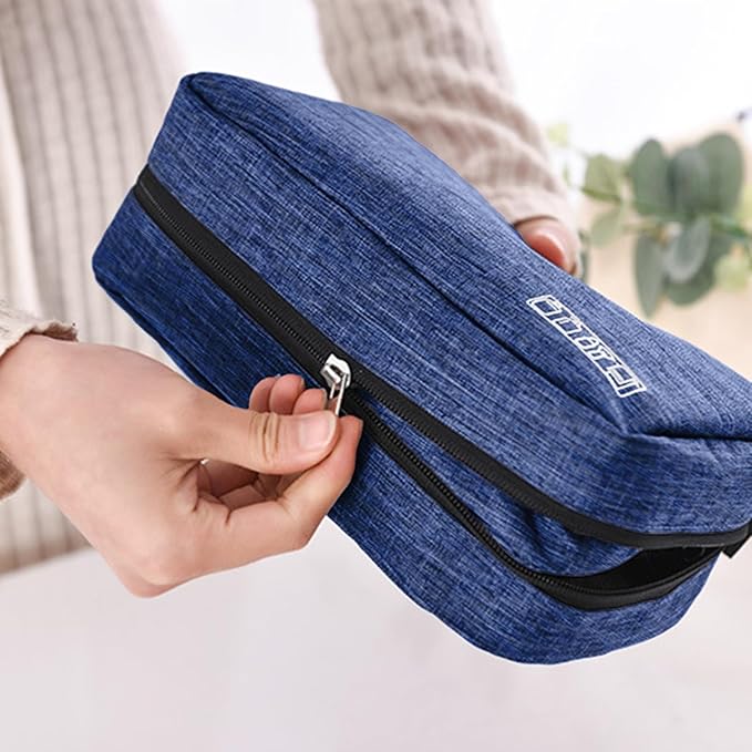 Travel toilet bag is used to store toiletries, Suitable for short-term travel use hanging toilet bag (Navy blue)