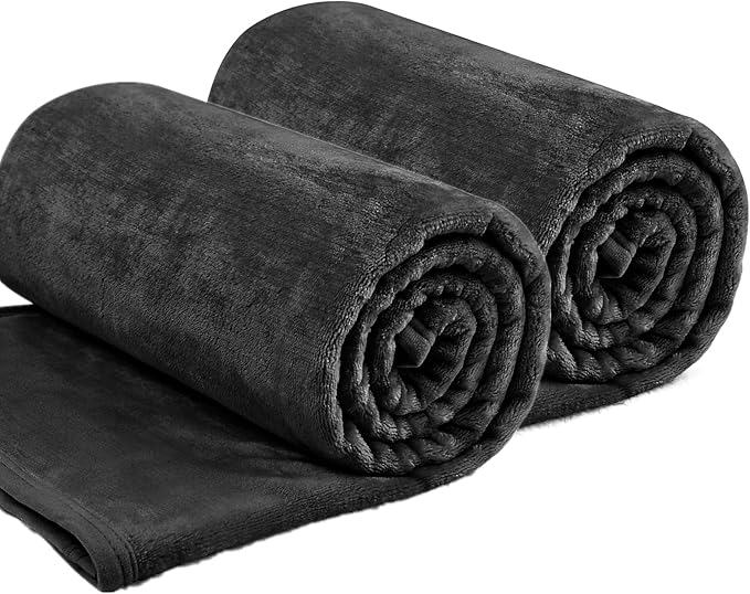 EIUE Comfortable Flannel Fleece Blanket,2 Packs Throw Size Lightweight Nap Quilt Blanket for Home,Office and Outdoor Travel,for Adults and Kids.(2 Packs,40x60 inch)
