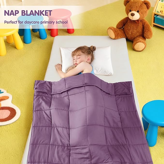 yescool Purple Weighted Blanket 3 Pounds Cooling Weighted Lap Blanket, Heavy Blanket for Sleeping, Weighted Throw Blanket Gifts for 20-40lbs, 36"x48"