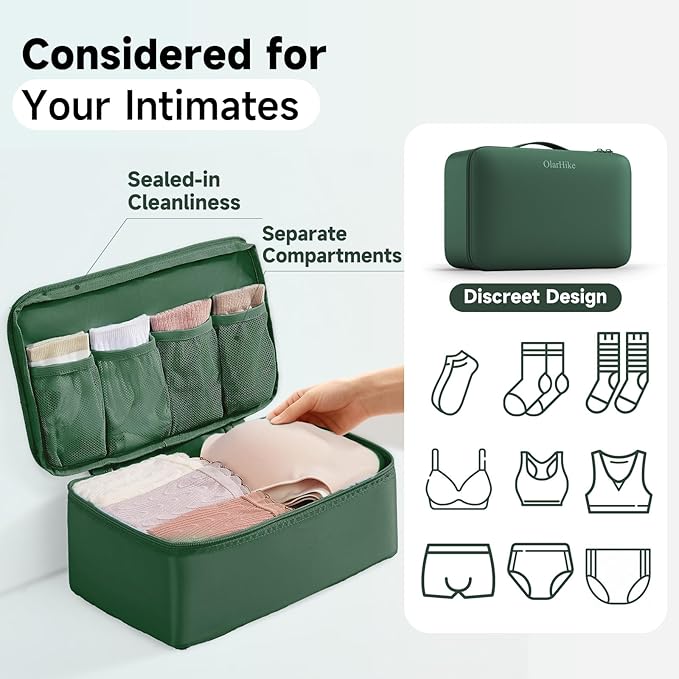 11 Set / 9 Set Packing Cubes for Travel,Gifts for Women Mom Kids,TSA Approved Bags for Makeup, Cosmetic, Toiletry, Organizers for Suitcase Carry On,Cruise Essentials Airplane Accessories,Dark Green