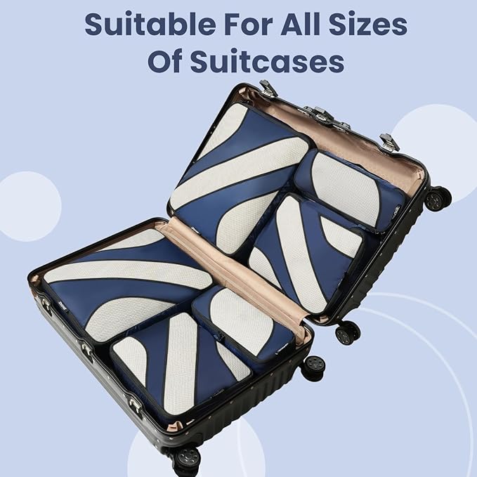 BAGAIL 6 Set Packing Cubes,Travel Luggage Packing Organizers