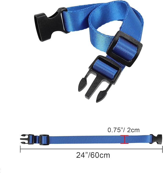 Vigorport Utility Straps Quick Release Nylon Backpack Accessory Bag Strap,Adjustable for Hiking,Travel,Outdoor Sports-4 Pack (Blue, 0.75" W-24 L)