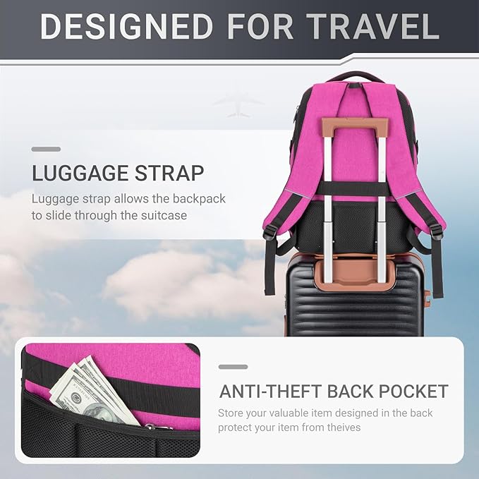 40L Expandable Laptop Backpack, Anti-thief Travel Backpack, Airline Approved Business Waterproof Carry on Luggage, Fits 15.6" Laptop for Men Women