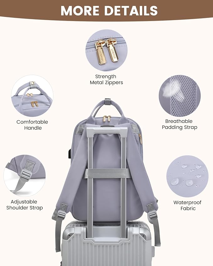 LOVEVOOK Laptop Backpack for Women 15.6 Inch Laptop Bag with USB Port, Fashion Waterproof Backpacks Teacher Nurse Stylish Travel Bags Vintage Daypacks for College Work
