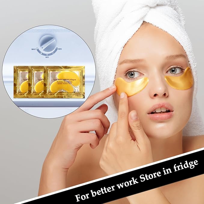 Adofect 30 Pairs Under Eye Patches -Reduce Eye Bags -24K Gold Eye Mask Collagen Under Eye Gel Pads for Puffiness and Dark Circle, Wrinkle, Revitalize and Refresh Your Skin