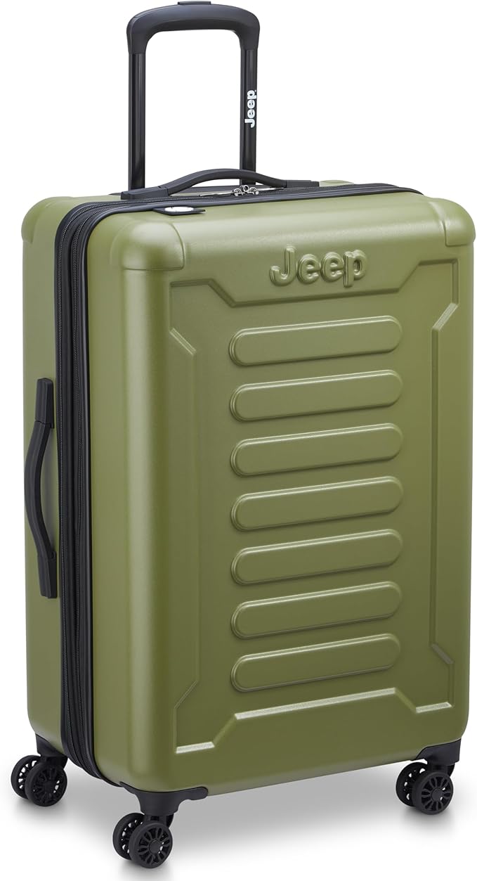Jeep JH004C Hardside Expandable Luggage with Spinner Wheels, Avocado, 3 Piece Set 20/24/28 Inch