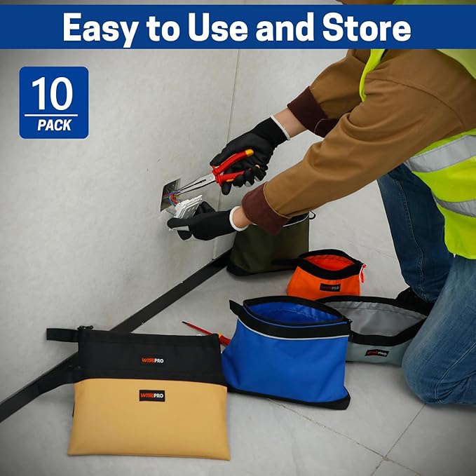 Zipper Tool Pouches, Multi-Purpose Utility Tool Bags Organizer for Small Hand Tools, Screws, Nails, Hardware, Pliers & Wrenches, Storage Pouch Set for Electricians, Plumbers, HVAC & Mechanics