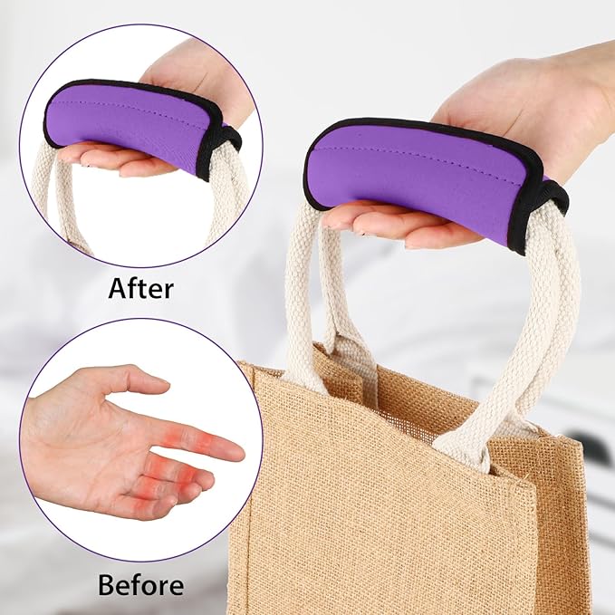 2 Pack Luggage Handle Wraps for Suitcase Bright Color Luggage Handle Covers Suitcase Tags identifiers Travel Accessories for Airplane/Flying (Purple)