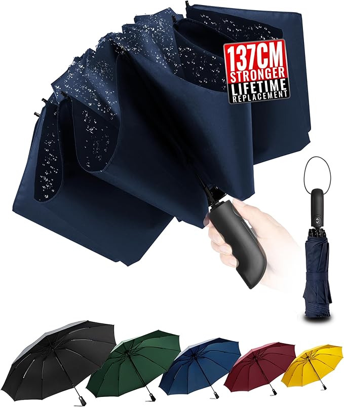 Conlun Travel Inverted Umbrella Compact Windproof- Automatic reverse Umbrellas for Rain - Folding Portable 10 Ribs Large Umbrella