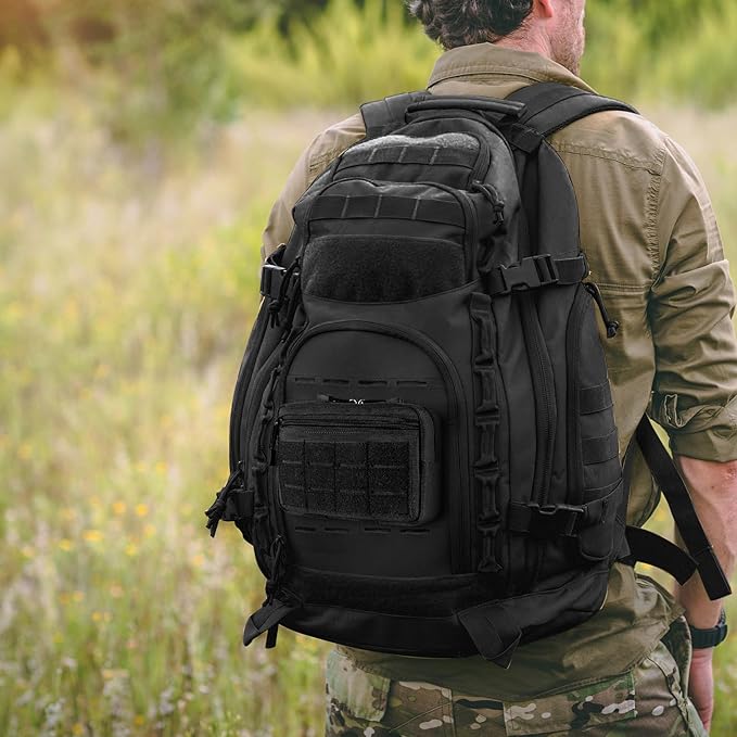 FRTKK Tactical Molle Admin Pouch Utility Laser Cut EDC Tool Pouch Bag Horizontal Modular Pouches Include US Flag Patch and Keychain