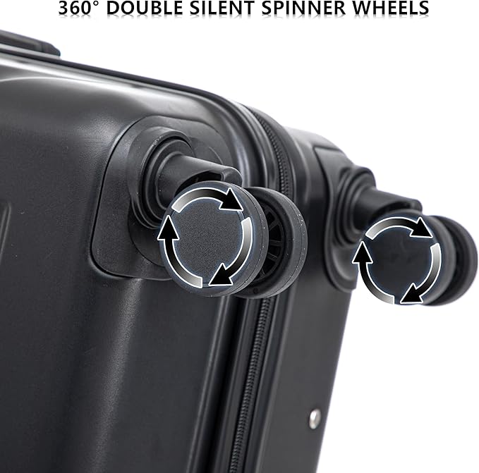 Luggage Sets 3 Piece Suitcase, ABS Hardshell Suit case Spinner Wheels Lightweight