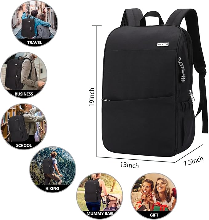 MAXTOP Laptop Backpack Bookbag Backpack Business Anti-theft Backpacks[Water Resistant] Work College Business Travel Computer Backpack for Men Women Fits up to 17" Notebook
