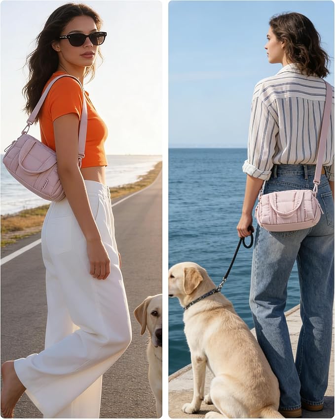 BAGSMART Reiki Gym Bag for Women, Mini/Medium Crossbody Bags for Women, 5L Dance Bag with Detachable Strap, 15L Yoga Mate Bag with Wet & Dry Pocket, Mini/Candy Pink