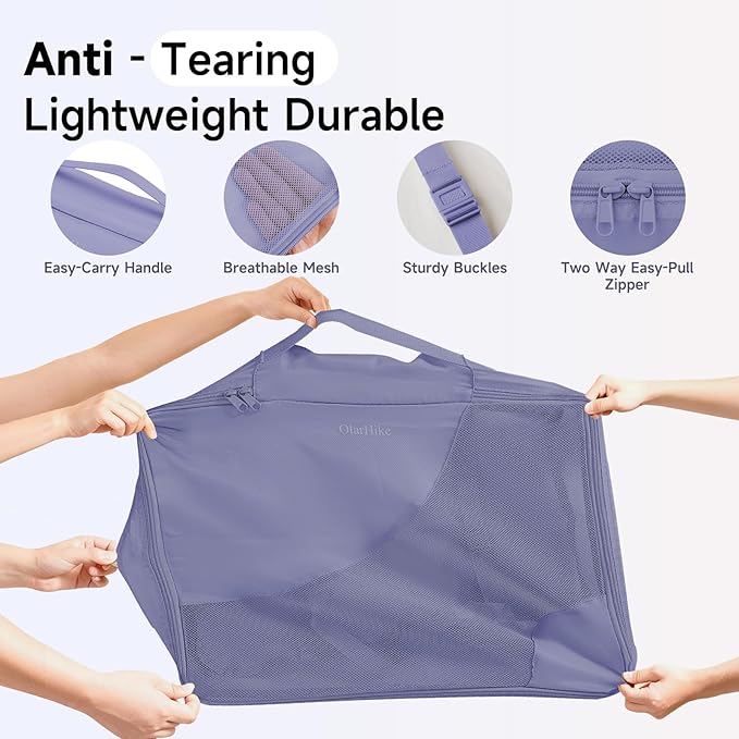 11 Set / 9 Set Packing Cubes for Travel,Gifts for Women Mom Kids,TSA Approved Bags for Makeup, Cosmetic, Toiletry, Organizers for Suitcase Carry On,Cruise Essentials Airplane Accessories,Purple Gray