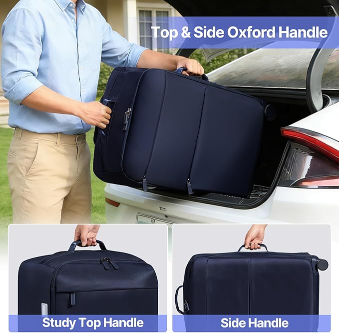 Carry On Luggage, Softside Suitcases with Spinner Wheels, Lightweight Carry-on Suitcase with TSA Lock for Women Men, Large Luggage for Travel Business Trip (Blue, 2-Piece Set 21/25)