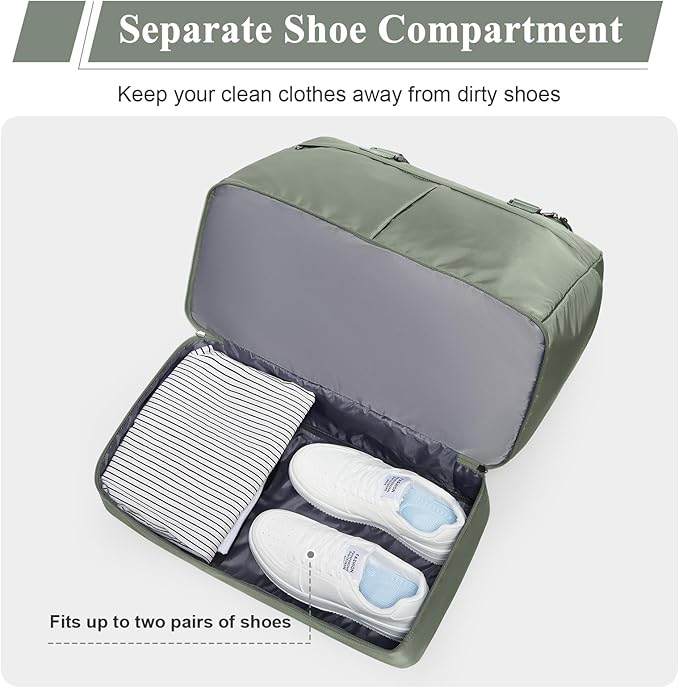 Weekender Bags for Women - 50L Large Travel Duffle Bag with Shoe Compartment - Carry on Overnight Bag for Travel, Weekend Getaway, Gym, Hospital