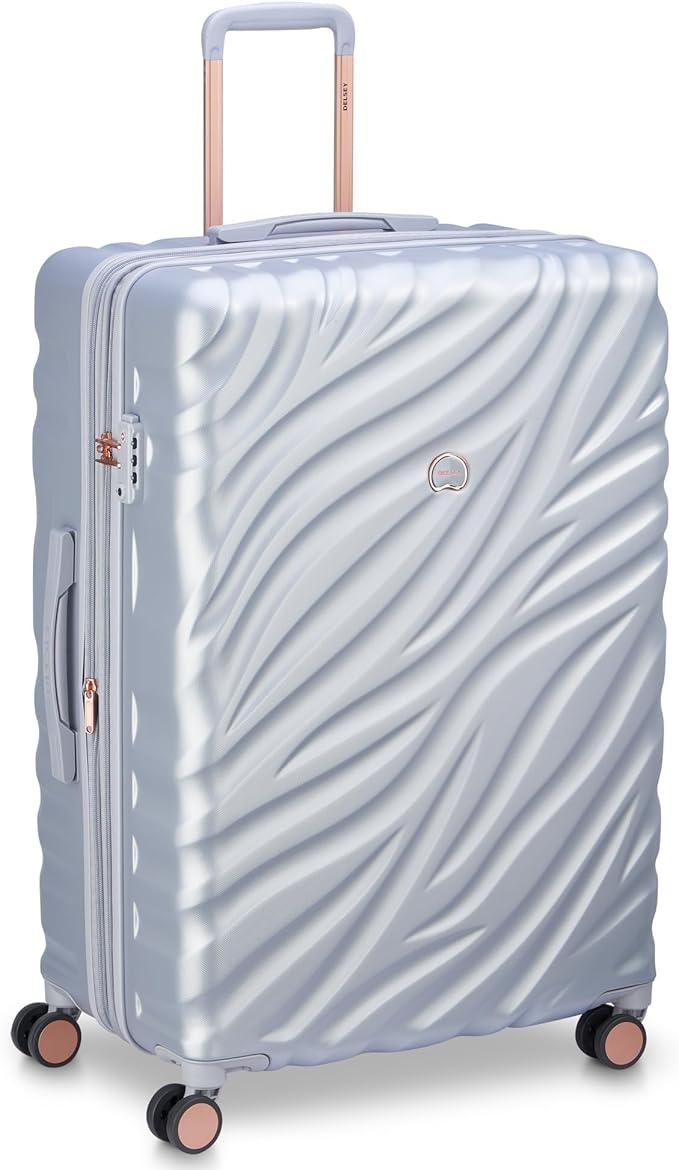 DELSEY PARIS Alexis Durable Luggage, Expandable Lightweight 4-Wheel Spinner, Easy Grip Handles for Smooth Mobility, TSA-Lock Incorporated, Men and Women, Platinum/Rose Gold, Check-In 29-Inch