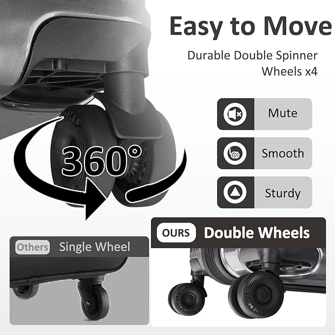 Cheched 22 inch Luggage with Spinner Wheels, Lightweight PC+ABS Hard Shell Suitcases, Expandbale Storage & TSA Aprovel Lock (22.2×15.2×10.4inch)